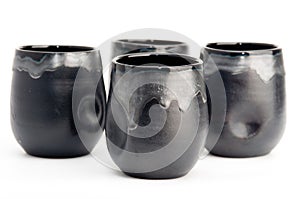 Black pottery cups