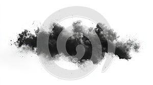 Black Powder Explosion Isolated on White Background