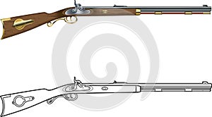 Black powder percussion cap long rifle