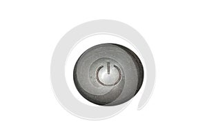 Black Power Button Isolated on White Background