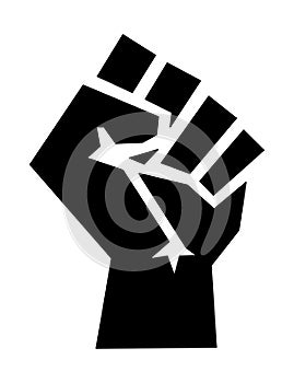 Black power fist symbol icon