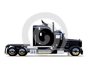 Černý silný nákladní auto 