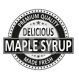 Black premium quality delicious maple syrup made fresh isolated square rubber stamp tag