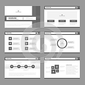 Black presentation templates Infographic elements flat design set for brochure flyer leaflet marketing