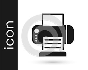 Black Printer icon isolated on white background. Vector