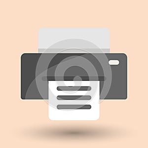 Black printer vector illustration icon in flat design