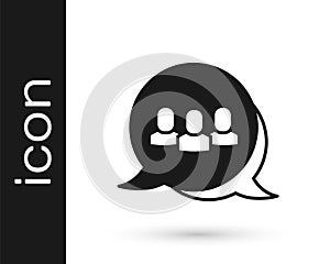 Black Project team base icon isolated on white background. Business analysis and planning, consulting, team work