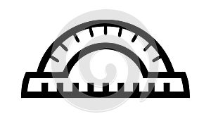 Black Protractor Geometry Tool Icon, vector design Generative AI
