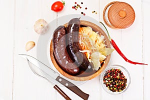 Black Pudding Kaszanka with Sauerkraut