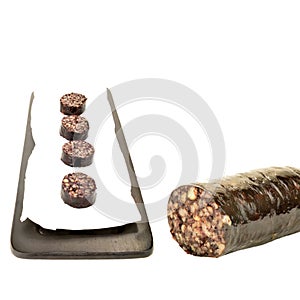 Black pudding ration isolated