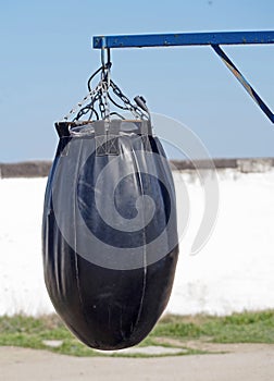 Black Punching bag for boxing