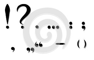 Black punctuation marks. Vector illustration