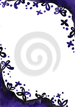 Black and purple color butterfly watercolor background for decoration.