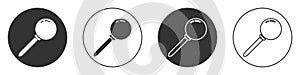 Black Push pin icon isolated on white background. Thumbtacks sign. Circle button. Vector Illustration