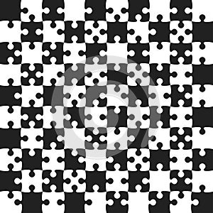 Black Puzzle Pieces - JigSaw Vector - Field Chess