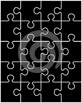 Black puzzle, separate parts