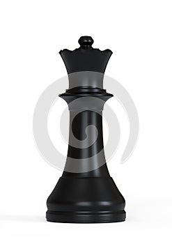 Black queen chess on a white background