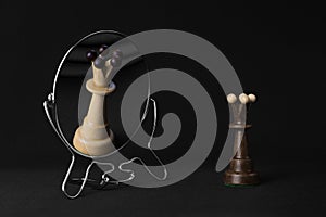 Black queen sees white queen