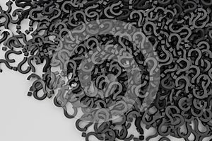 Black question marks background
