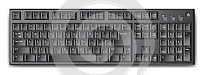 Black qwerty keyboard with US english layout - stock vector