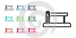 Black Railway barrier icon isolated on white background. Set icons colorful. Vector