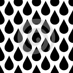 Black rain drop seamless pattern background.