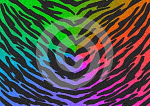 The Black-Rainbow gradient Tiger print camouflage texture, carpet animal skin patterns or backgrounds, 7 colors of raibow gradient