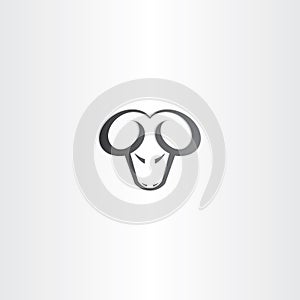 black ram head vector icon