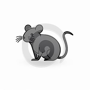 Black Rat Icon: Minimalist Cartooning For Children\'s Book Illustrations