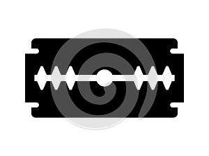 Black razor blade icon sharp edge cutting shaving