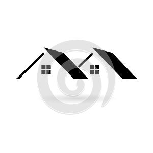 Black Real estate symbol, Roof icon or logo