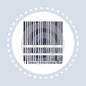 Black realistic barcode icon shopping concept flat