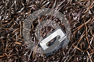 Blank Recordable Audio Cassette on Magnetic Tape