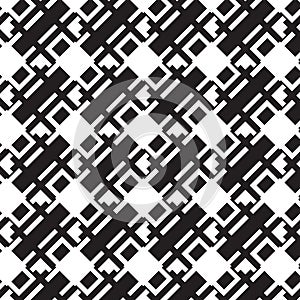 Black rectangle shape diagonal cross with white diamond shape pa