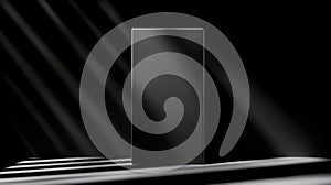 A black rectangle with a white border.