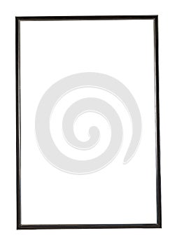 Black rectangular frame for painting or picture isolated on a white background
