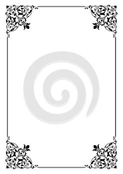 Black rectangular framework. Classic Arabic corners.