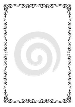 Black rectangular ornate frame, page decoration.