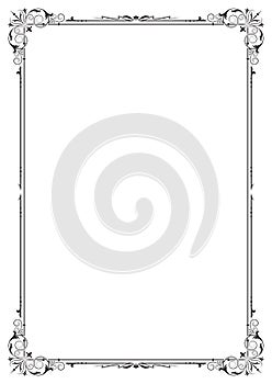 Black rectangular ornate frame, page decoration.