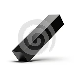 Black Rectangular Prism Object Isolated on White Background shape geometry