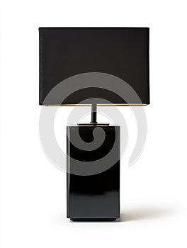 Black Rectangular Table Lamp with Square Lampshade