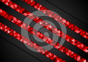 Black red abstract tech low poly corporate background