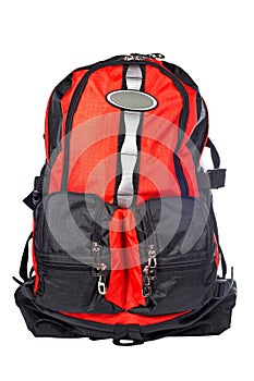 Black and red backpack