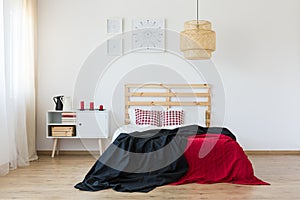 Black and red bedding