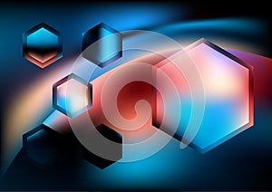 Black Red and Blue Hexagon Shape Background Illustration