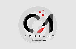 black red CN C N alphabet letter logo icon combination. Design for business and company