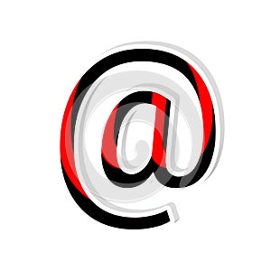 Black and Red E-mail icon