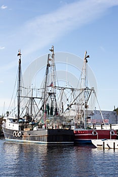 Black and Red Fishing Boats photo