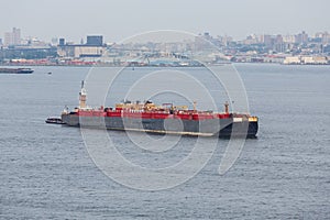 Black and Red Freighter