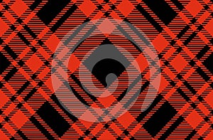 Black Red Gingham Buffalo Lumberjack pattern background.